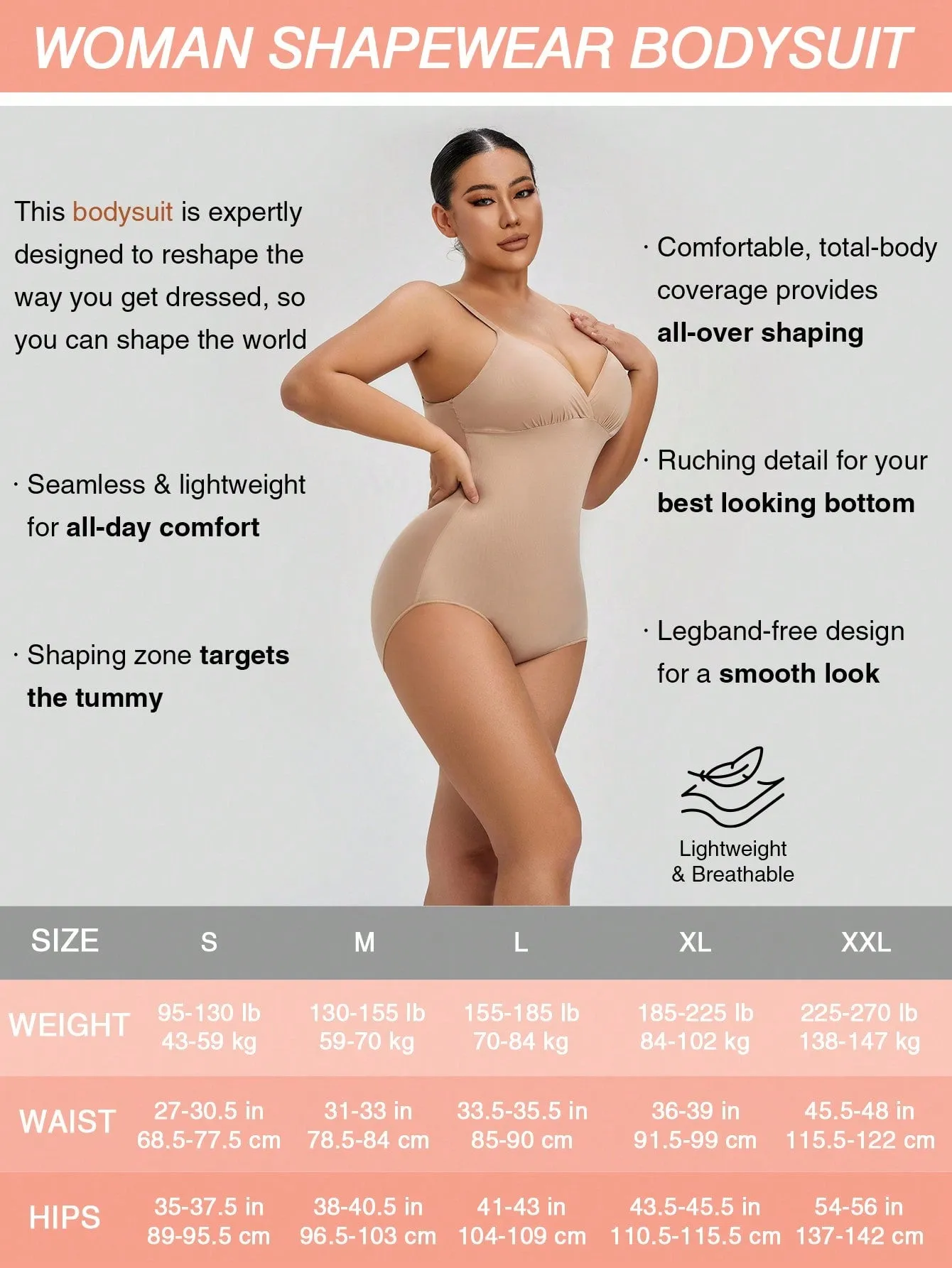 1 pieza Body femenino transparente con copas de triangulo de cuello en V profundo, moldeador con control de abdomen y elevador de gluteos, adecuado para usar como capa base