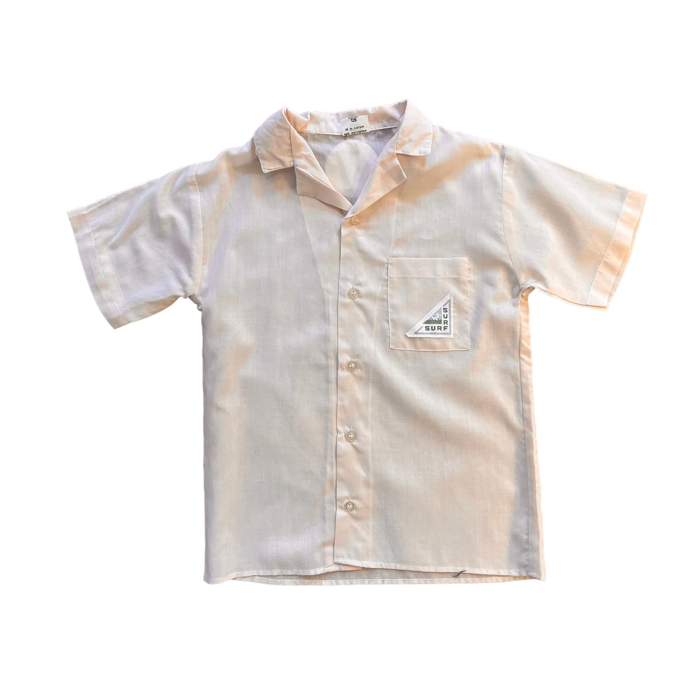 1970's Light Peach "Surf" Shirt /  6-8 Y