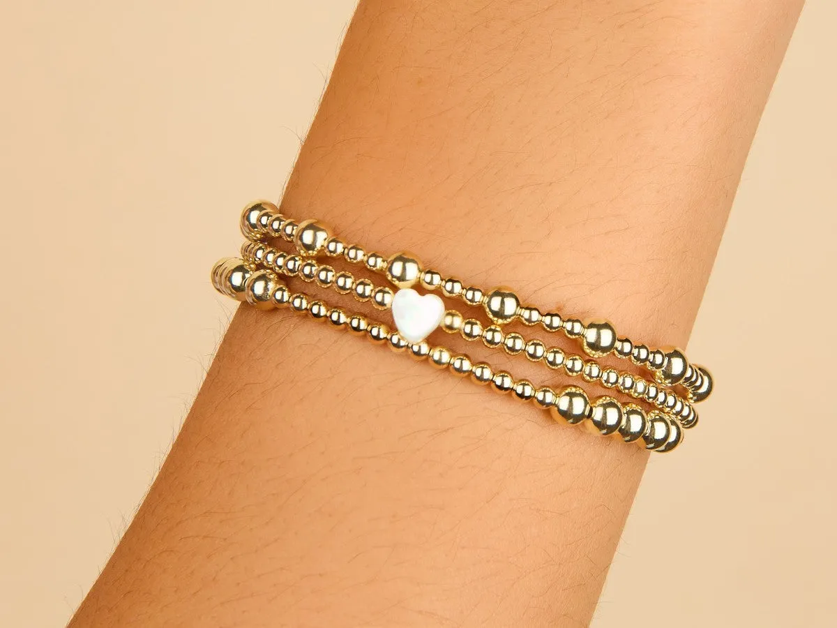 3mm Bead Heart Bracelet