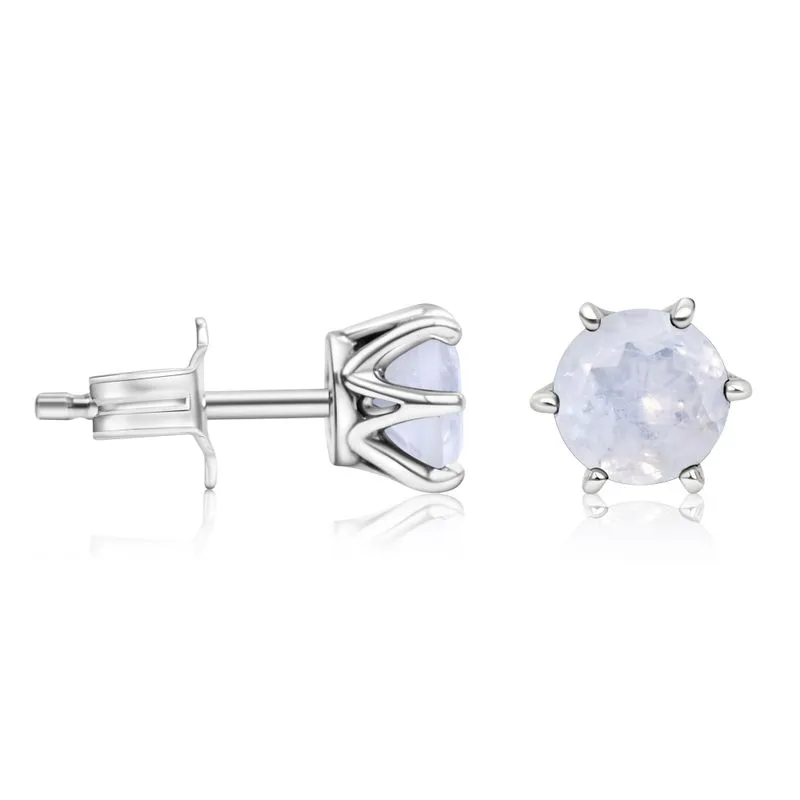 925 Silver Moonstone Studs - June Birthstone, Handmade Gift