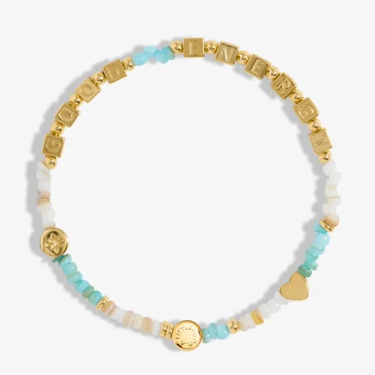 A Littles & Co Happy Little Moments 'GOOD ENERGY'  Bracelet In Gold-Tone Plating