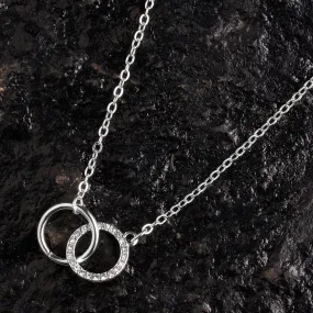 Accessorize London Women's Silver Pave Link Circle Necklace