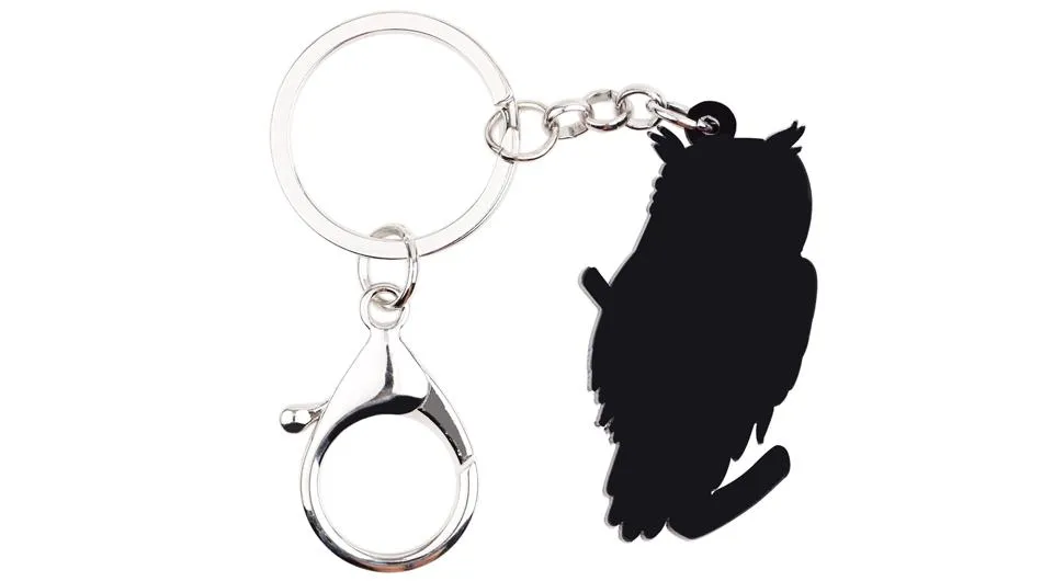 Acrylic Owl Animal Key Chain Key Ring for Women's Handbag Car Keys