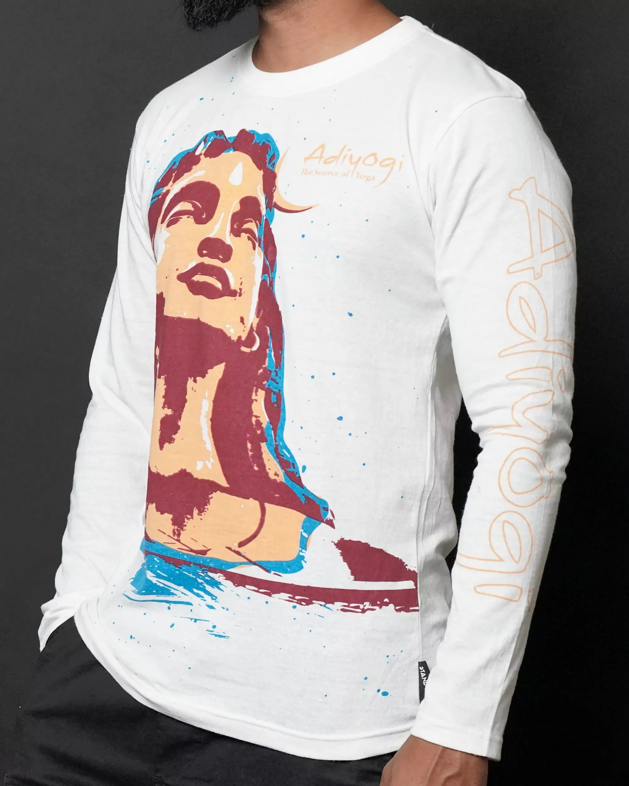 Adiyogi White Full Sleeve T-Shirt