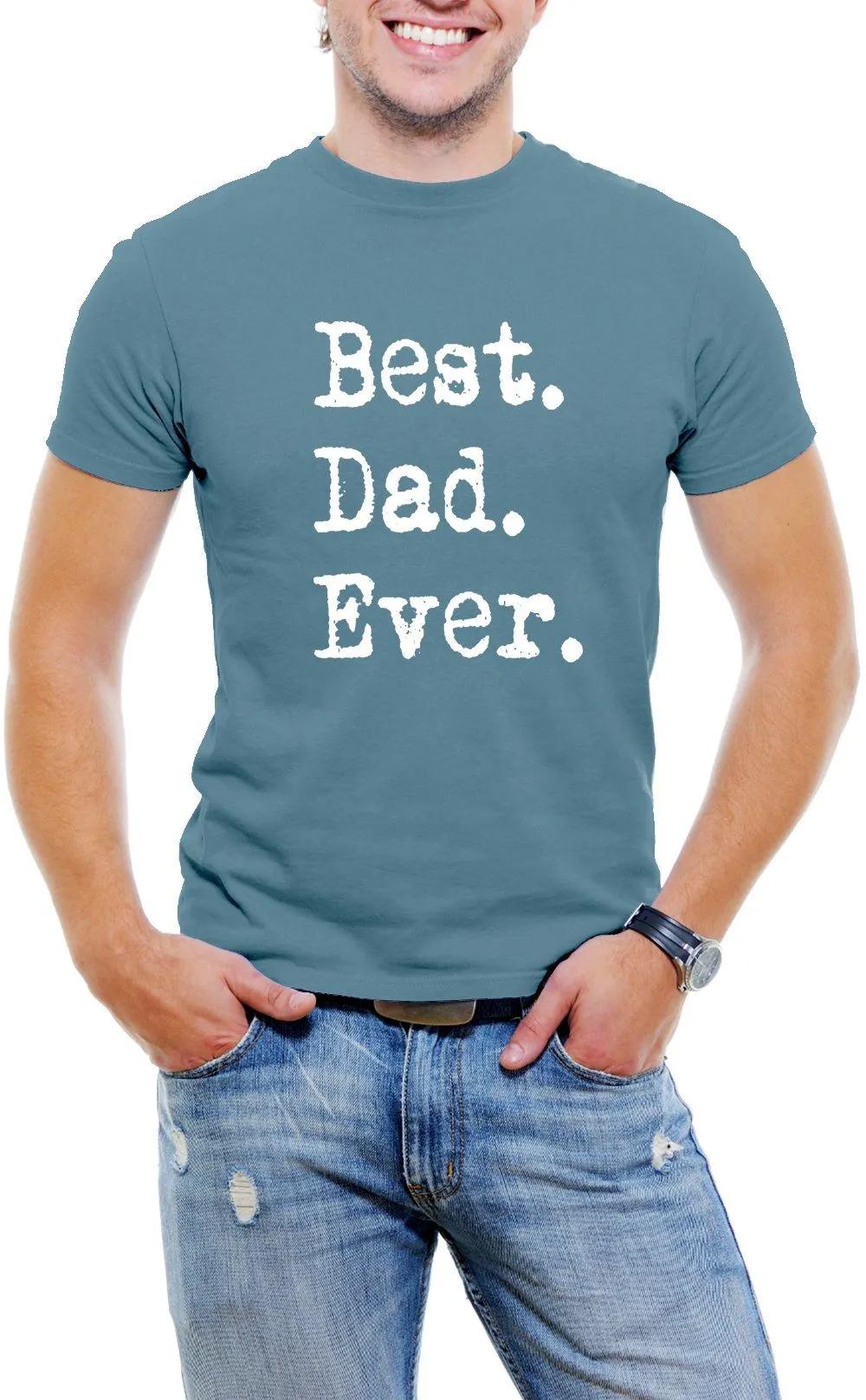 AFONiE Best Dad Ever Men T-Shirt Soft Cotton Short Sleeve Tee