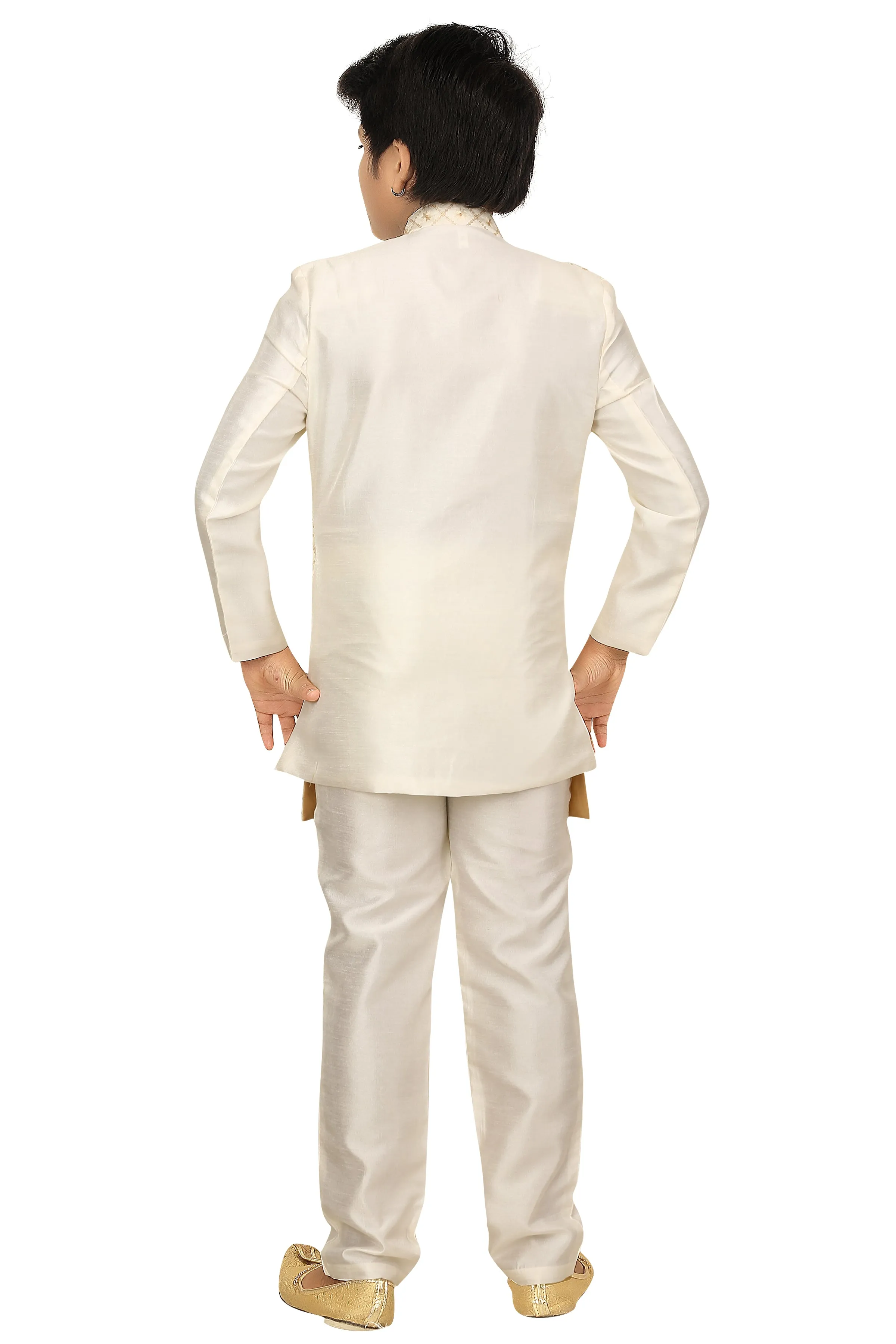 Ahhaaaa Kids Ethnic Indo Western Sherwani and Pyjama Set for Boys