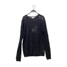 Alexander McQueen/Sweater/M/Cotton/BLK/translucent spellout blck swtr