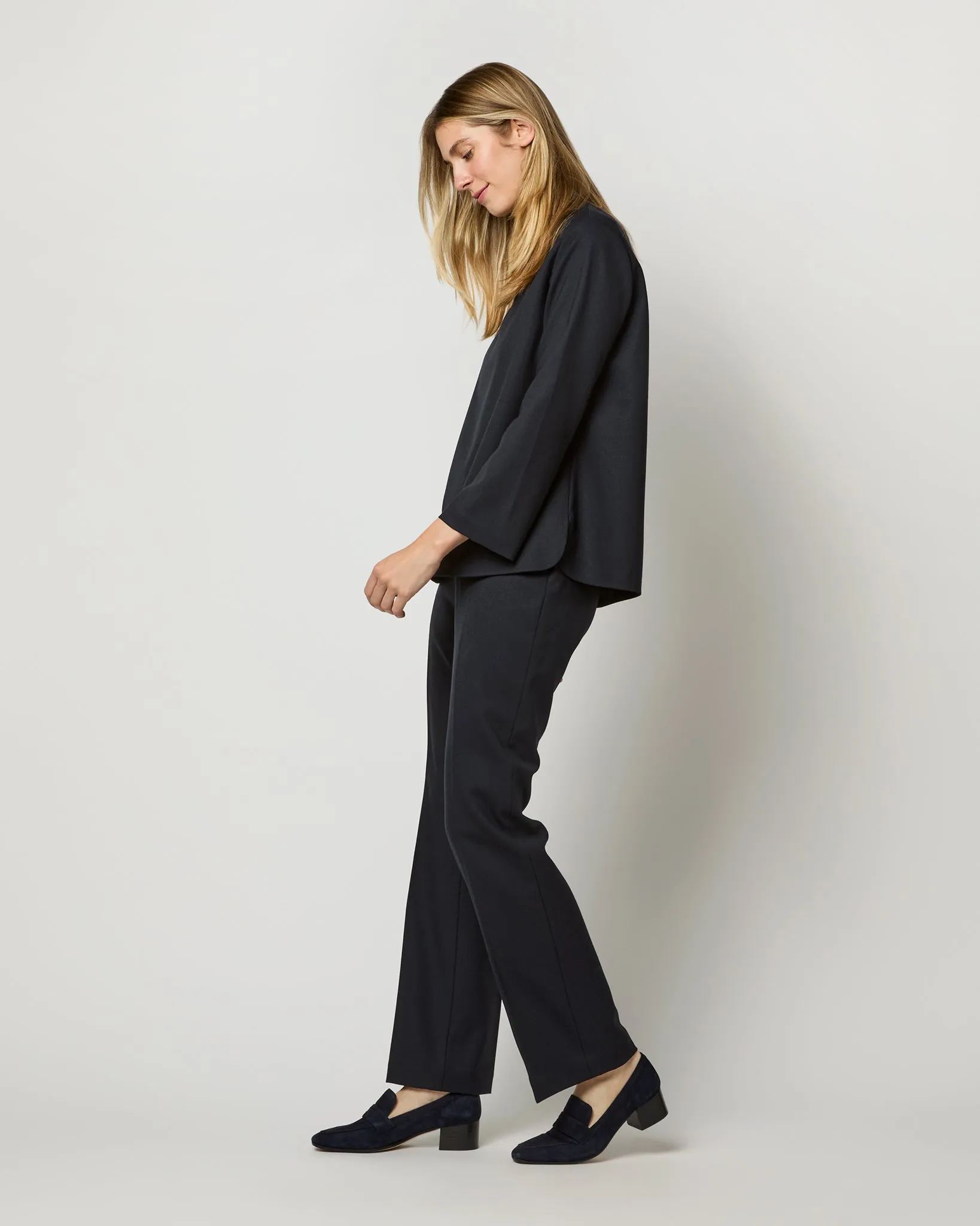 Alice Pant in Ink Tropical Wool