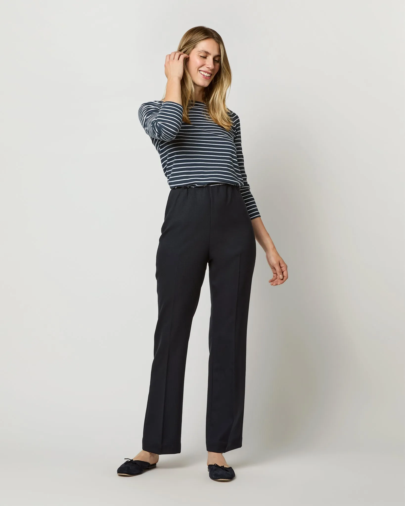 Alice Pant in Ink Tropical Wool