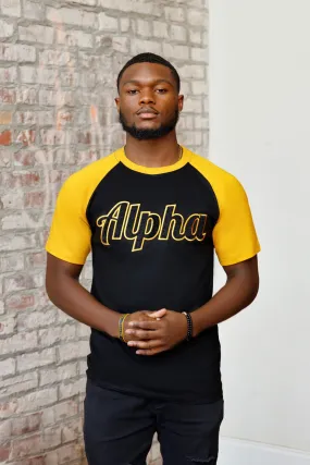 Alpha Script Raglan Chenille Tee