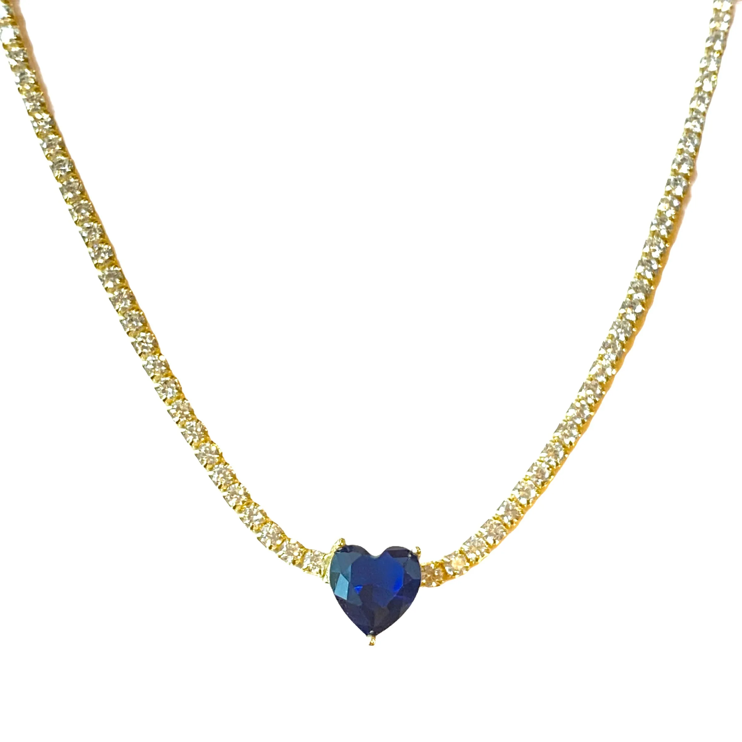 Amy Gemstone Heart Necklace