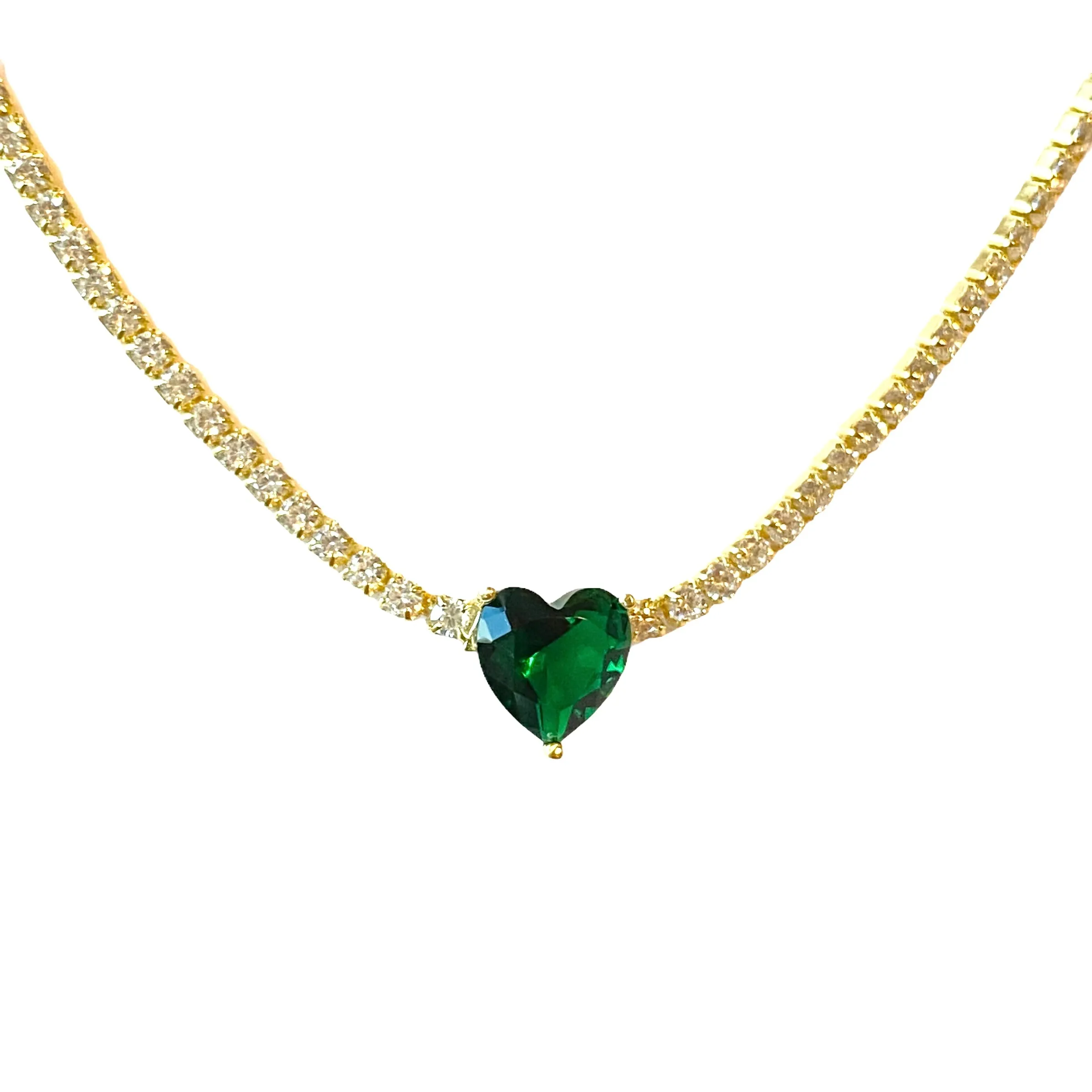 Amy Gemstone Heart Necklace