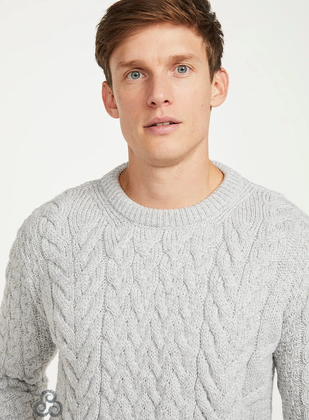 Aran - Unisex Crew Neck Sweater - Feather grey