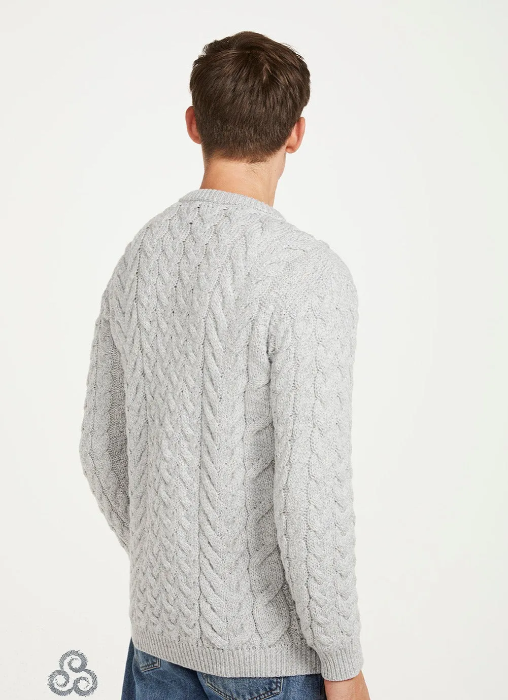 Aran - Unisex Crew Neck Sweater - Feather grey