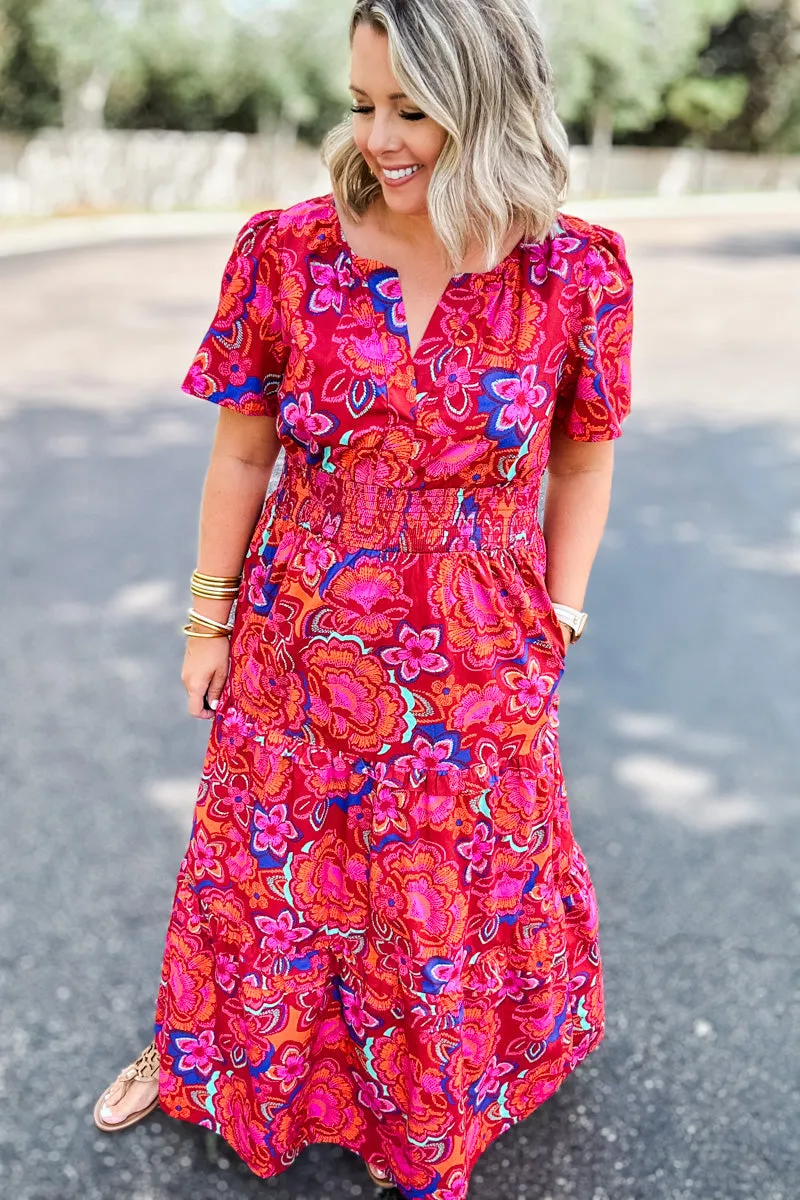 Ashley Floral Poplin Tiered Maxi Dress