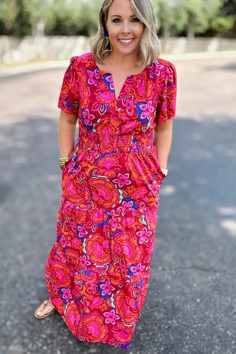 Ashley Floral Poplin Tiered Maxi Dress