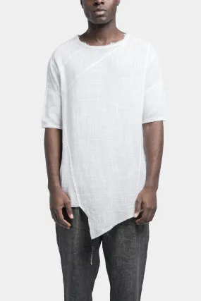 Asymmetrical cotton t-shirt, White