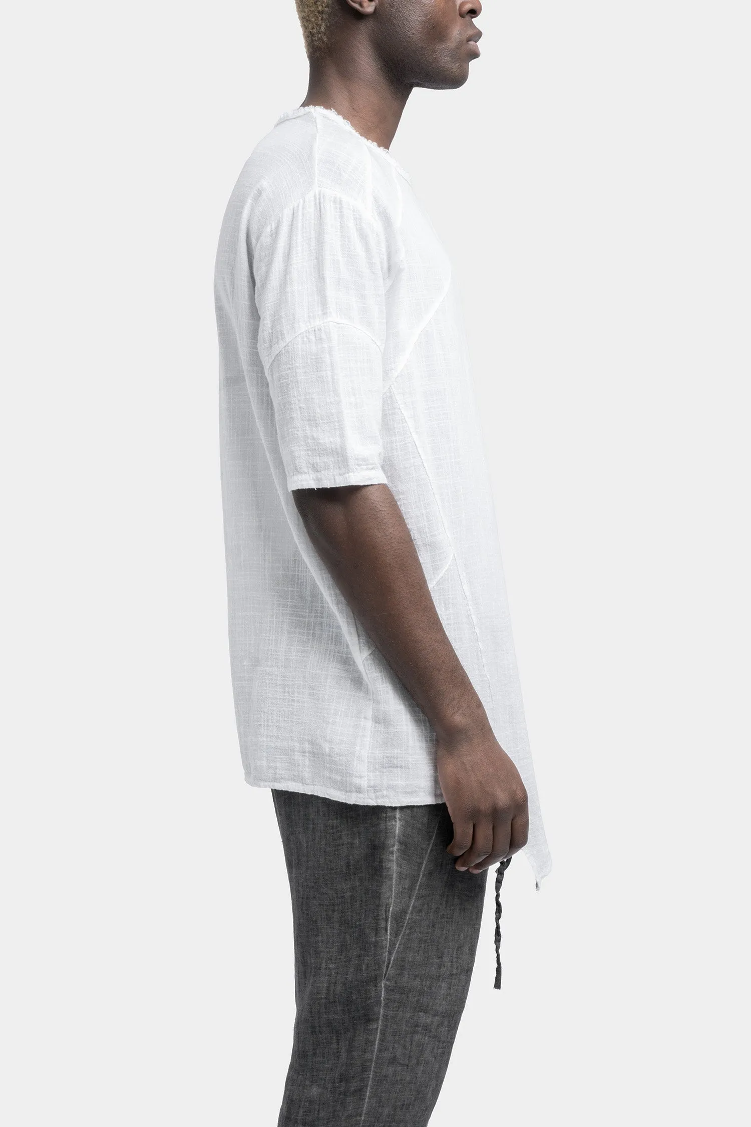 Asymmetrical cotton t-shirt, White