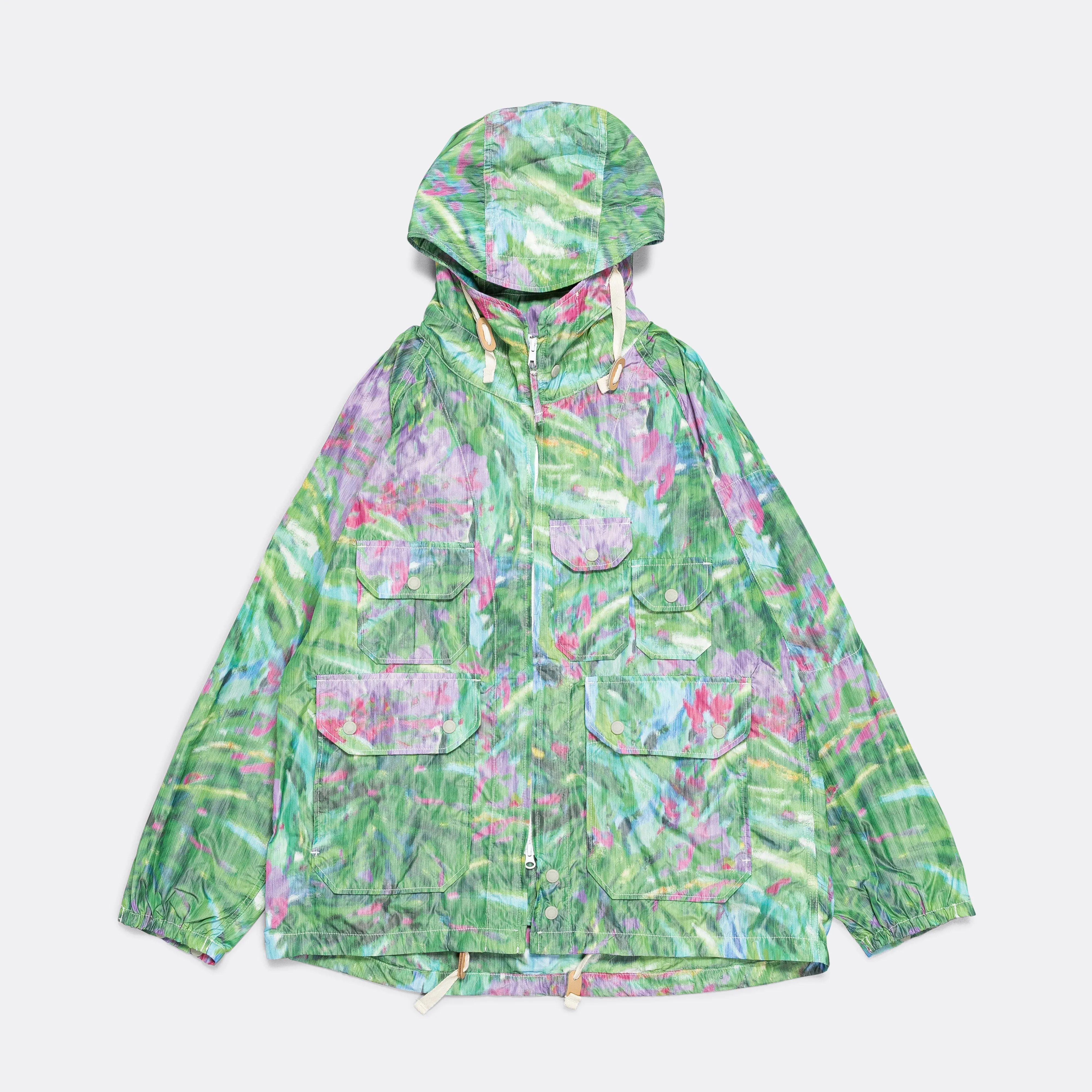 Atlantic Parka - Green Floral Poly Microfibre