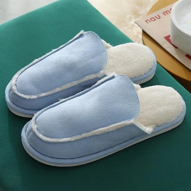 Autumn and Winter Women's Fresh Warm Cotton Plush Floor House Slippers