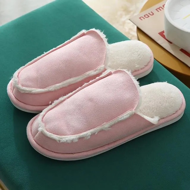 Autumn and Winter Women's Fresh Warm Cotton Plush Floor House Slippers