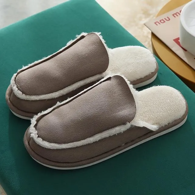 Autumn and Winter Women's Fresh Warm Cotton Plush Floor House Slippers