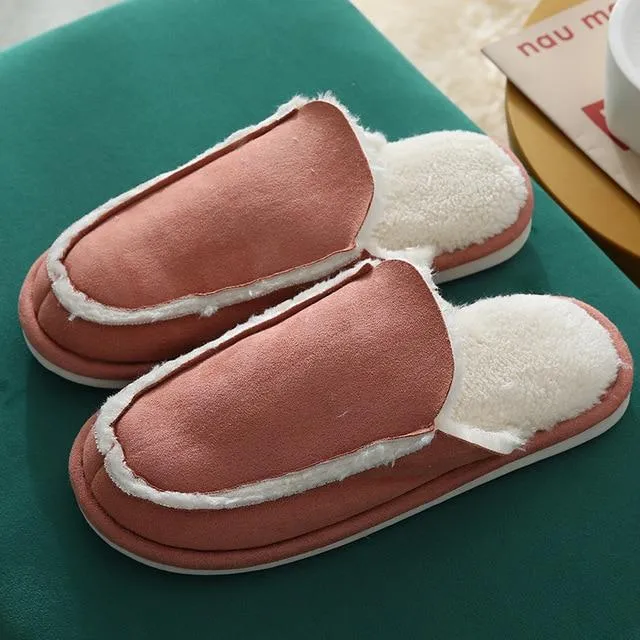 Autumn and Winter Women's Fresh Warm Cotton Plush Floor House Slippers