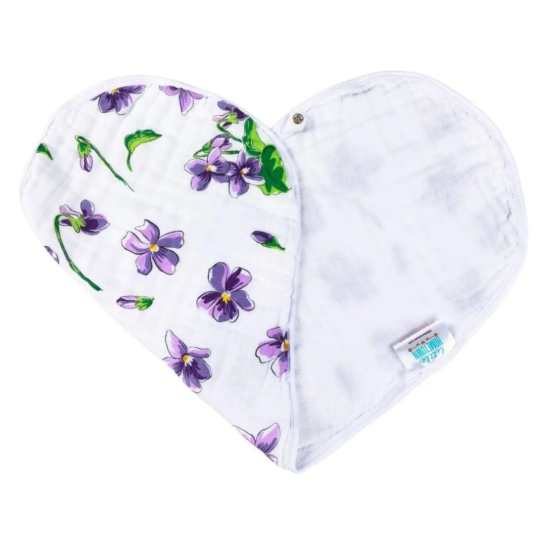 Baby Burp Cloth & Bib Combo: Violet