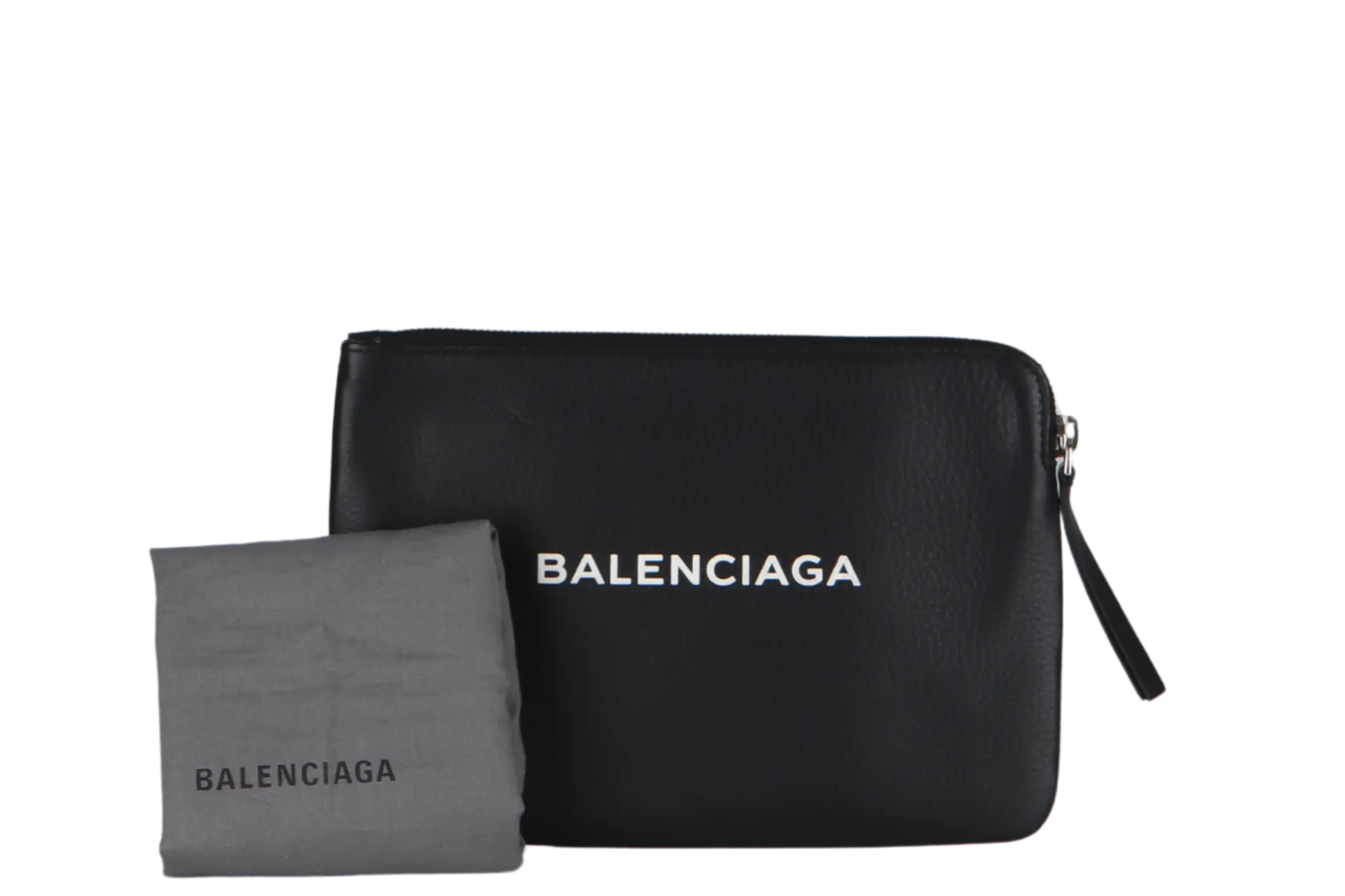 BALENCIAGA CLUTCH (492465-1000-A-568024) BLACK CALF LEATHER SILVER HARDWARE