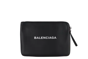 BALENCIAGA CLUTCH (492465-1000-A-568024) BLACK CALF LEATHER SILVER HARDWARE