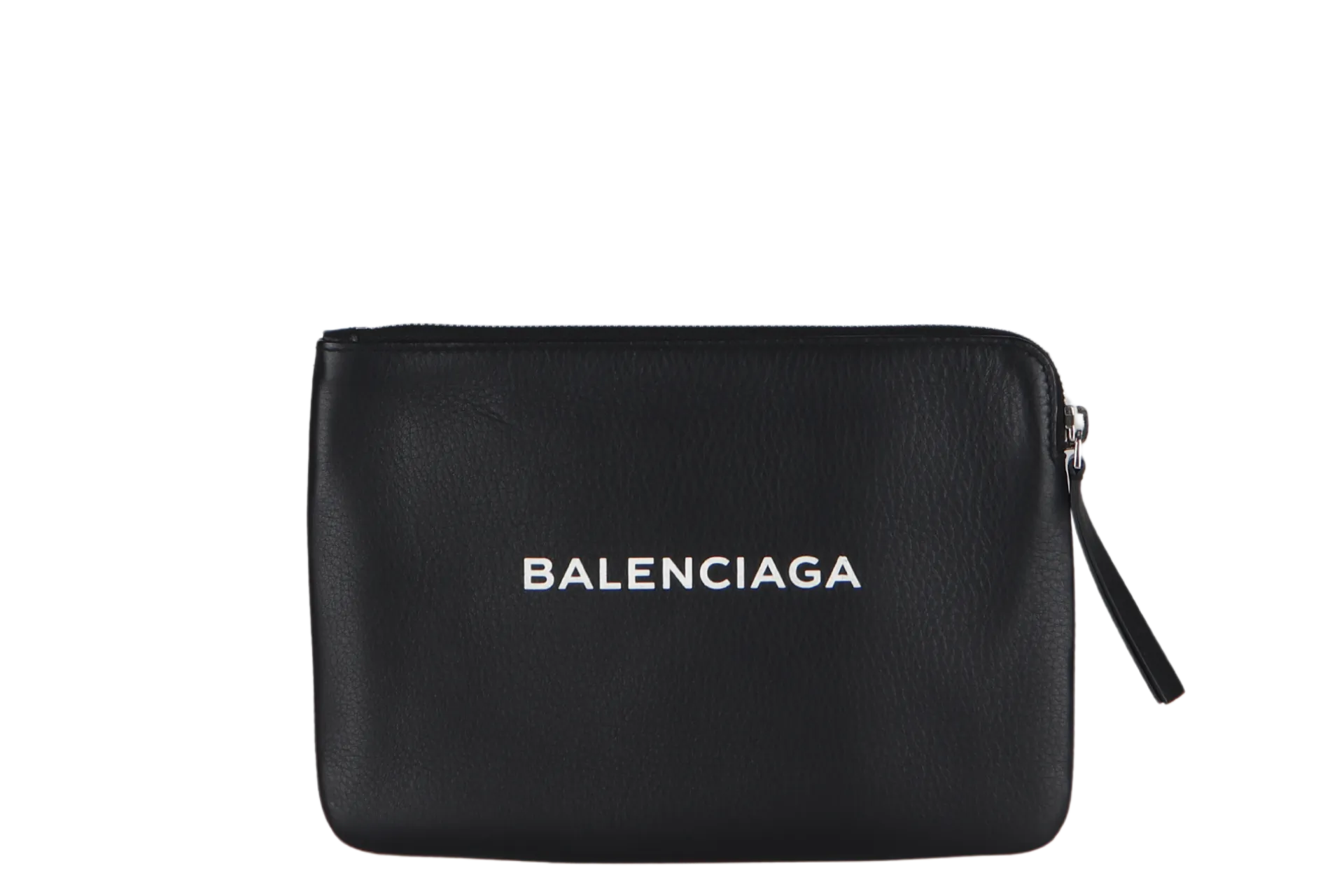 BALENCIAGA CLUTCH (492465-1000-A-568024) BLACK CALF LEATHER SILVER HARDWARE