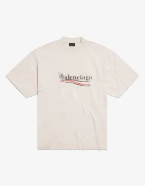 Balenciaga Off White Political Stencil Medium T-Shirt