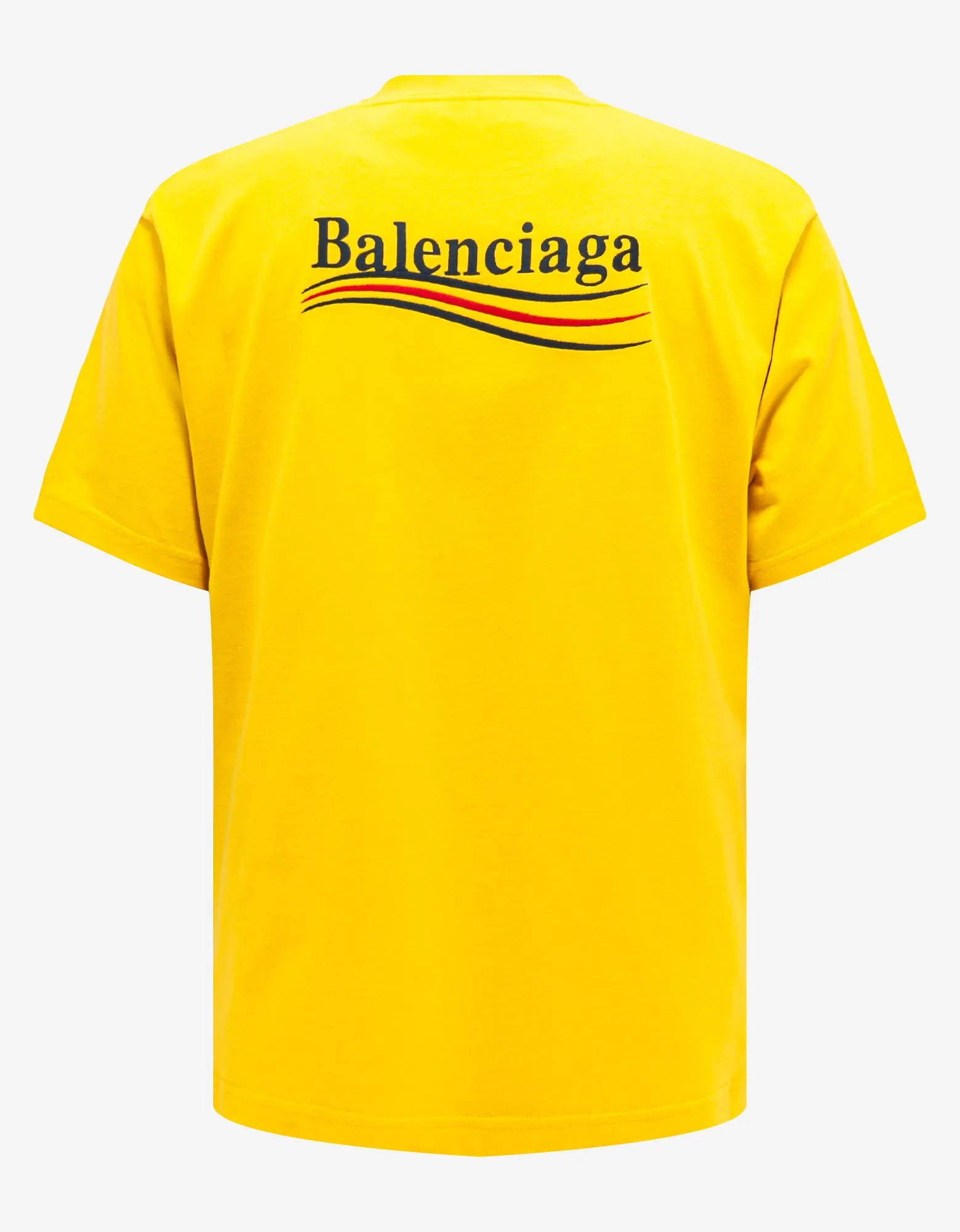 Balenciaga Yellow Political Logo Embroidery Large Fit T-Shirt