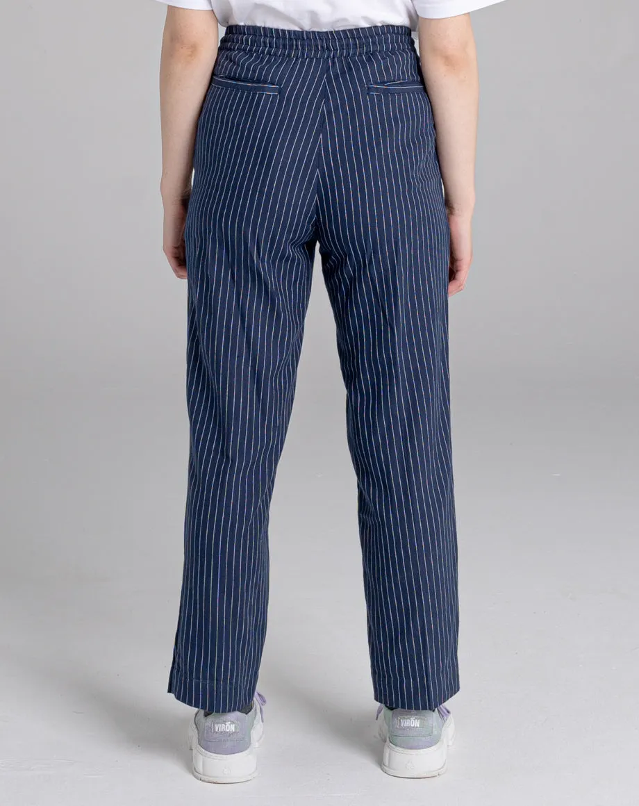 BARLETTA UNISEX PINSTRIPE TAPERED TROUSER | NAVY