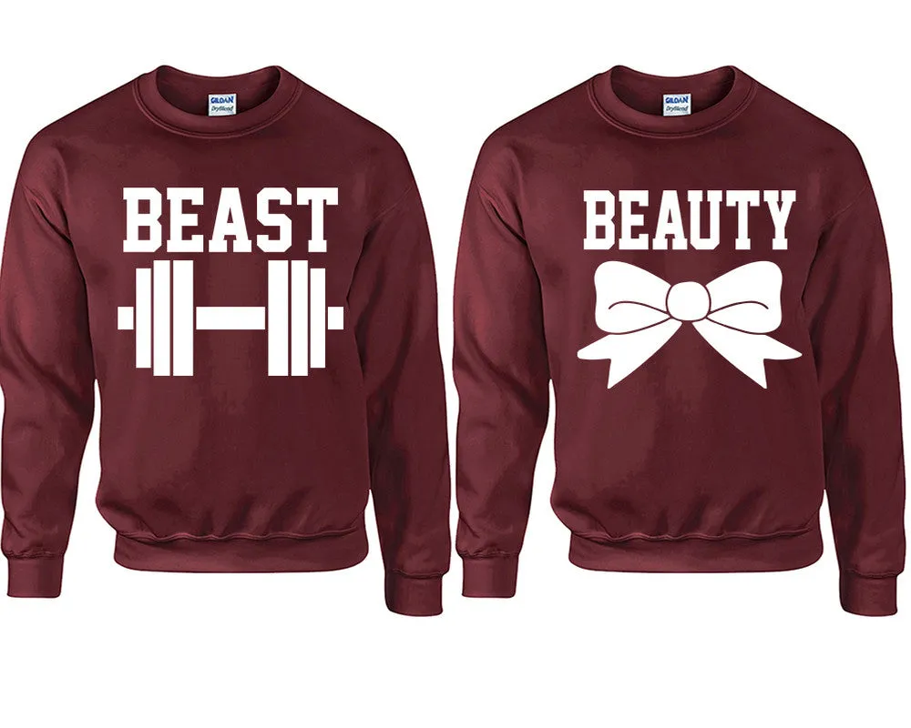 Beast and Beauty Couple Matching Sweaters, Couple Crewnecks