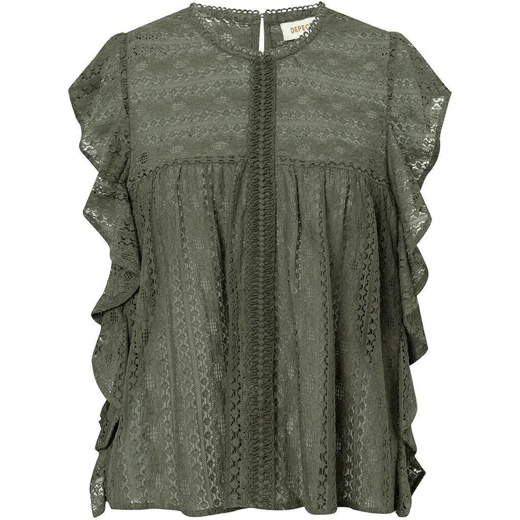 Beautiful Nelly lace top / 100064 - Khaki (Visione)