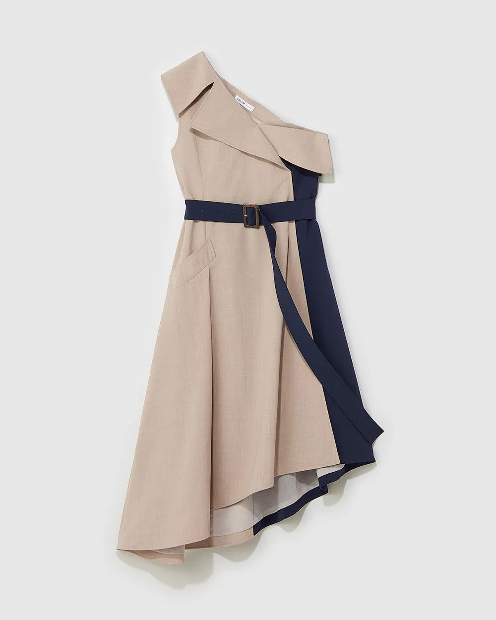 Beige x Navy Bricolage Trench Dress