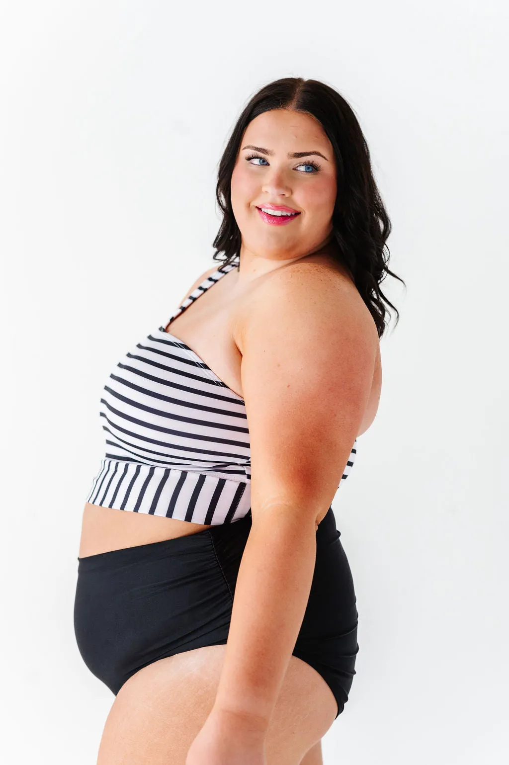 Black & White Stripe Kokomo Crop