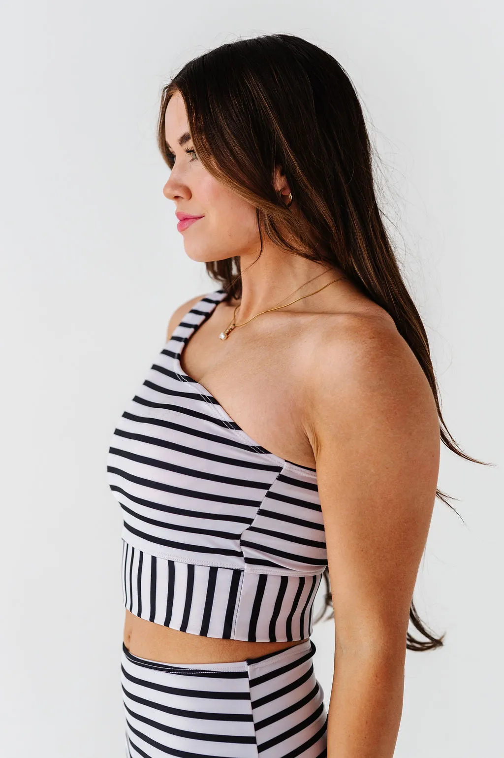 Black & White Stripe Kokomo Crop