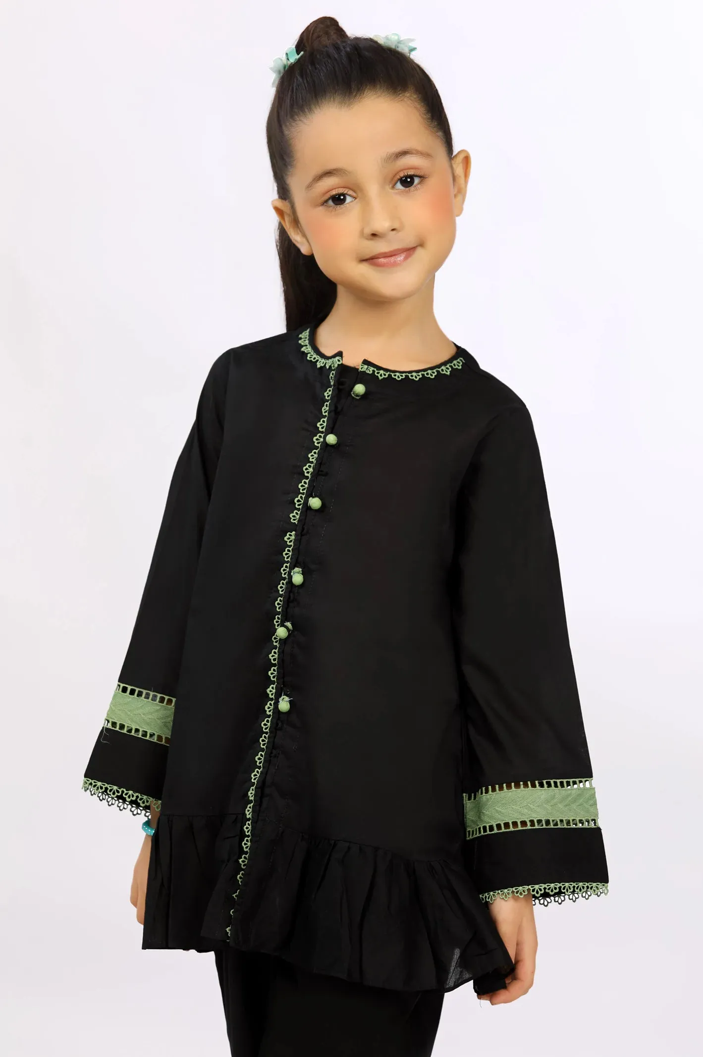 Black Cambric Girls 2PC Suit