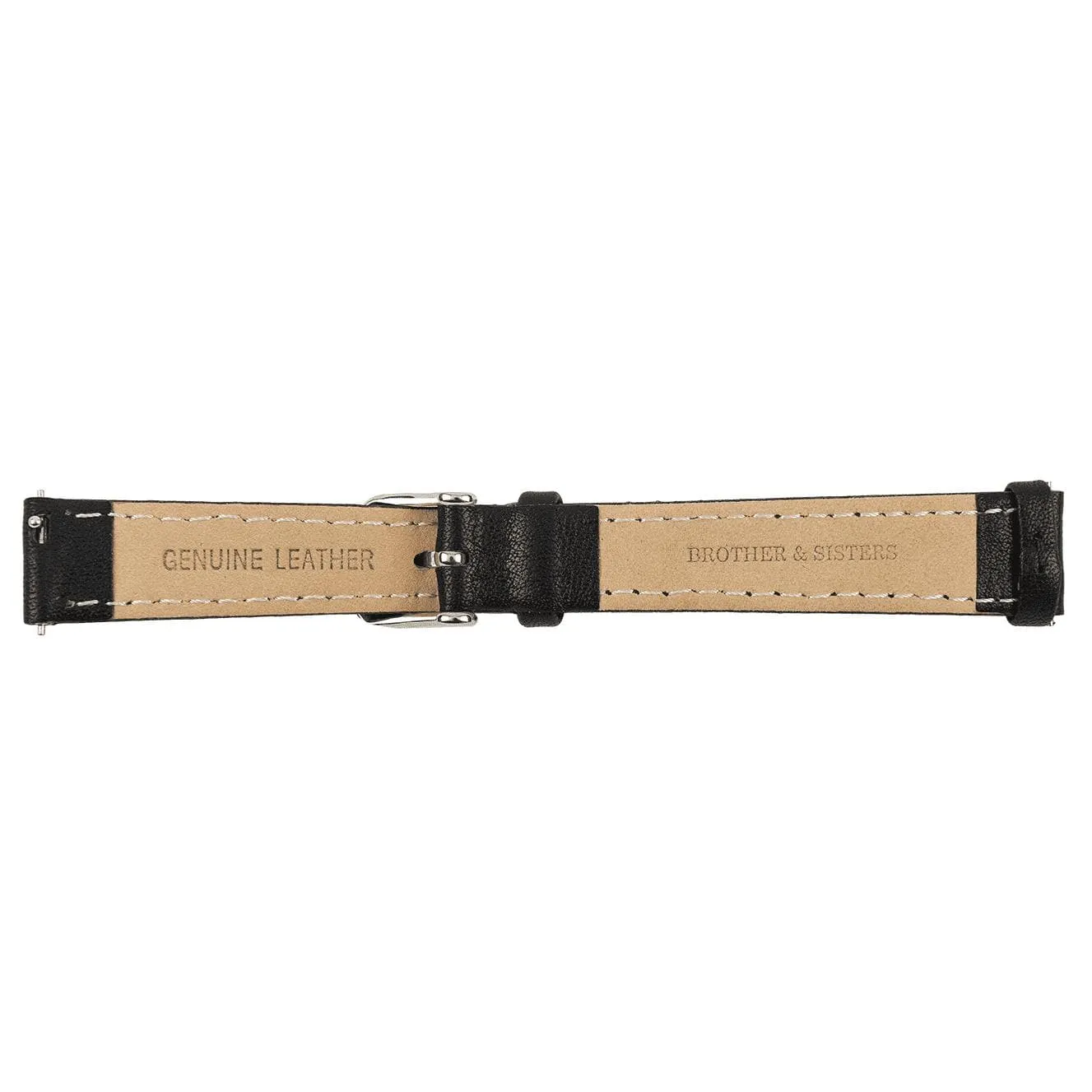 Black Leather Strap & Silver Buckle