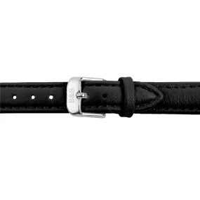 Black Leather Strap & Silver Buckle