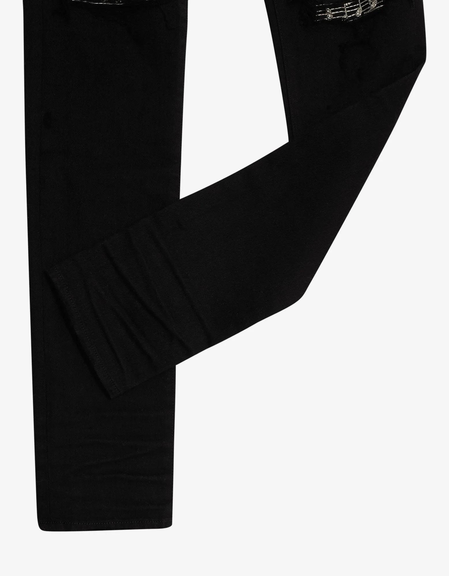 Black Music Note Patch Skinny Jeans