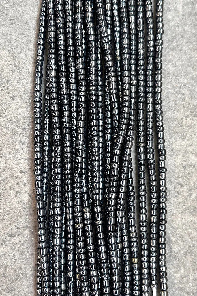 Black Opal Tie On Waist Bead