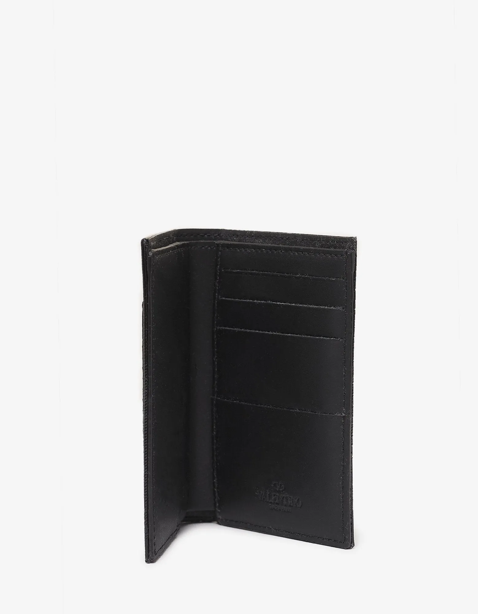 Black Patent Leather VLTN Card Wallet