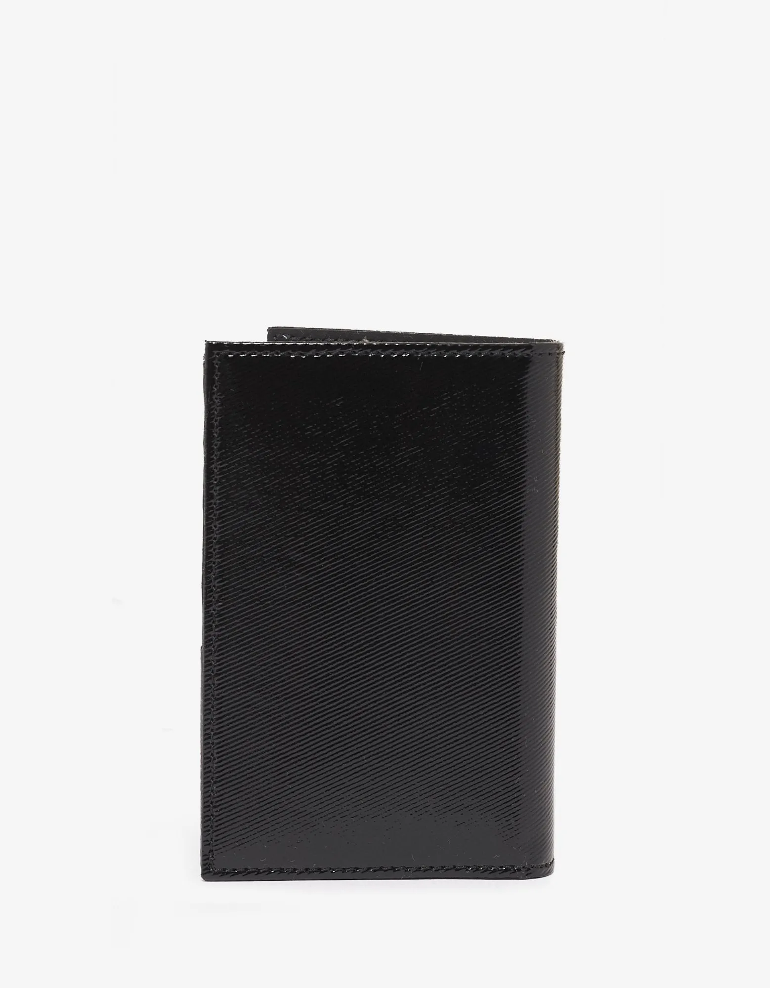 Black Patent Leather VLTN Card Wallet