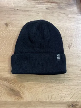 BLACK SIMPLE LOGO BEANIE