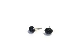 Black Tiny Scarab Beetle Stud Earrings