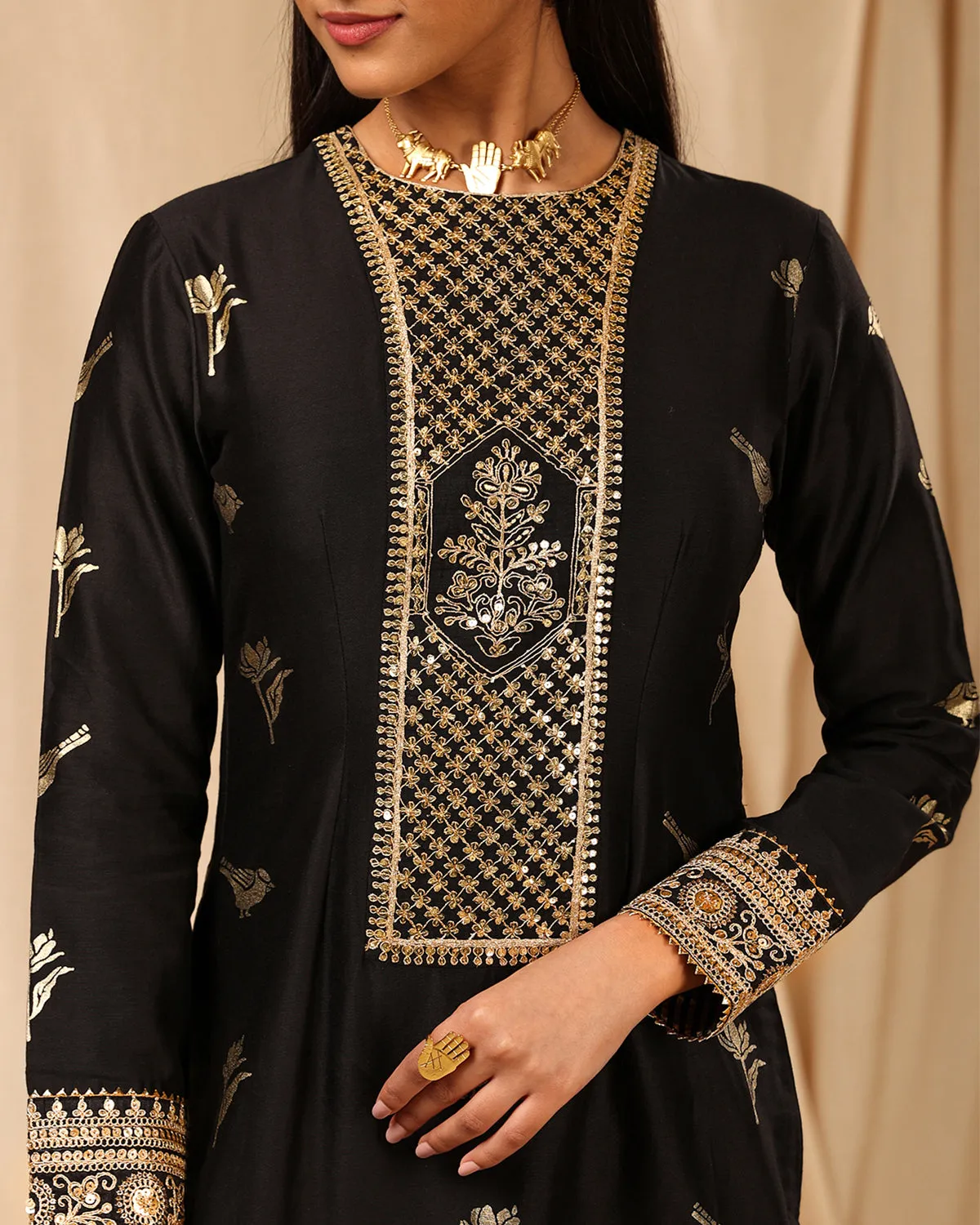 Black Vintage Fiona Kurta