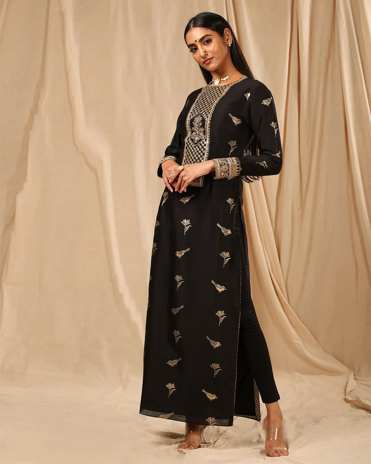 Black Vintage Fiona Kurta